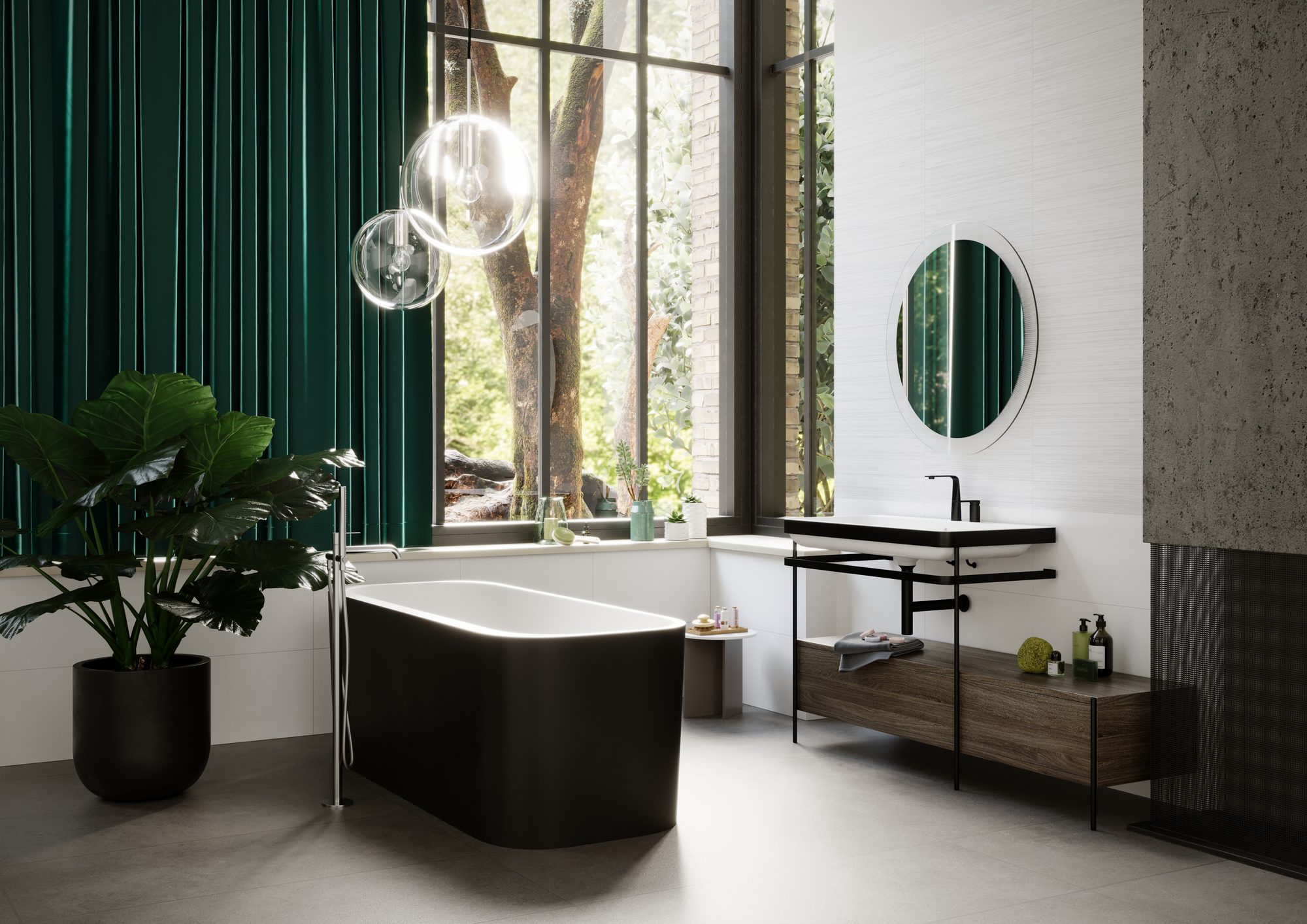 Ambientazione bagno per ceramiche